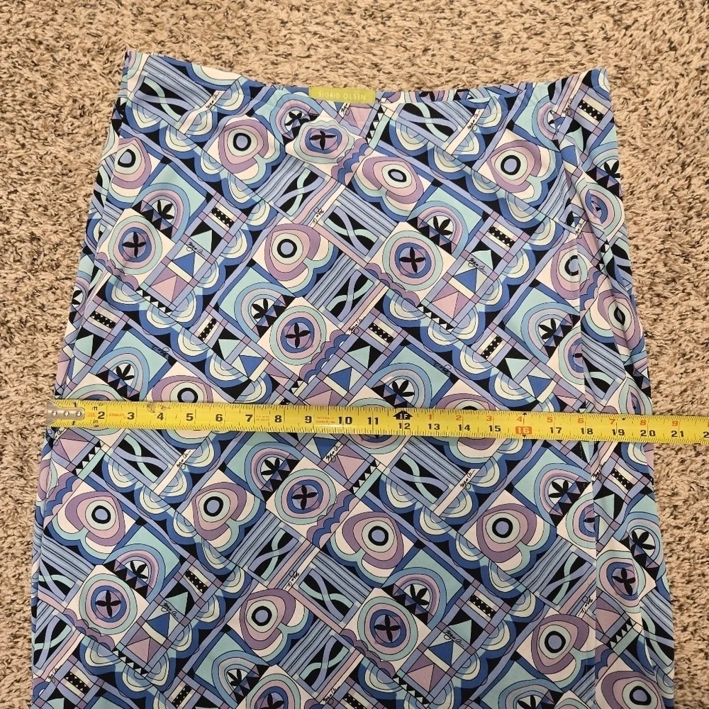 Sigrid Olsen Below Knee Multicolor Maxi Skirt Size L With Front Slit